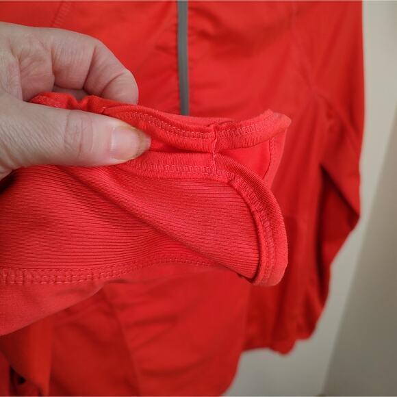 Kyodan Ruched Quarter Zip Reflective Mock Neck Jacket in Orange Size Large - Picture 4 of 8